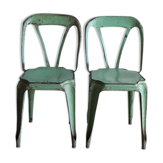 Tolix Multipl's chair by Joseph Mathieu, early model circa 1930,