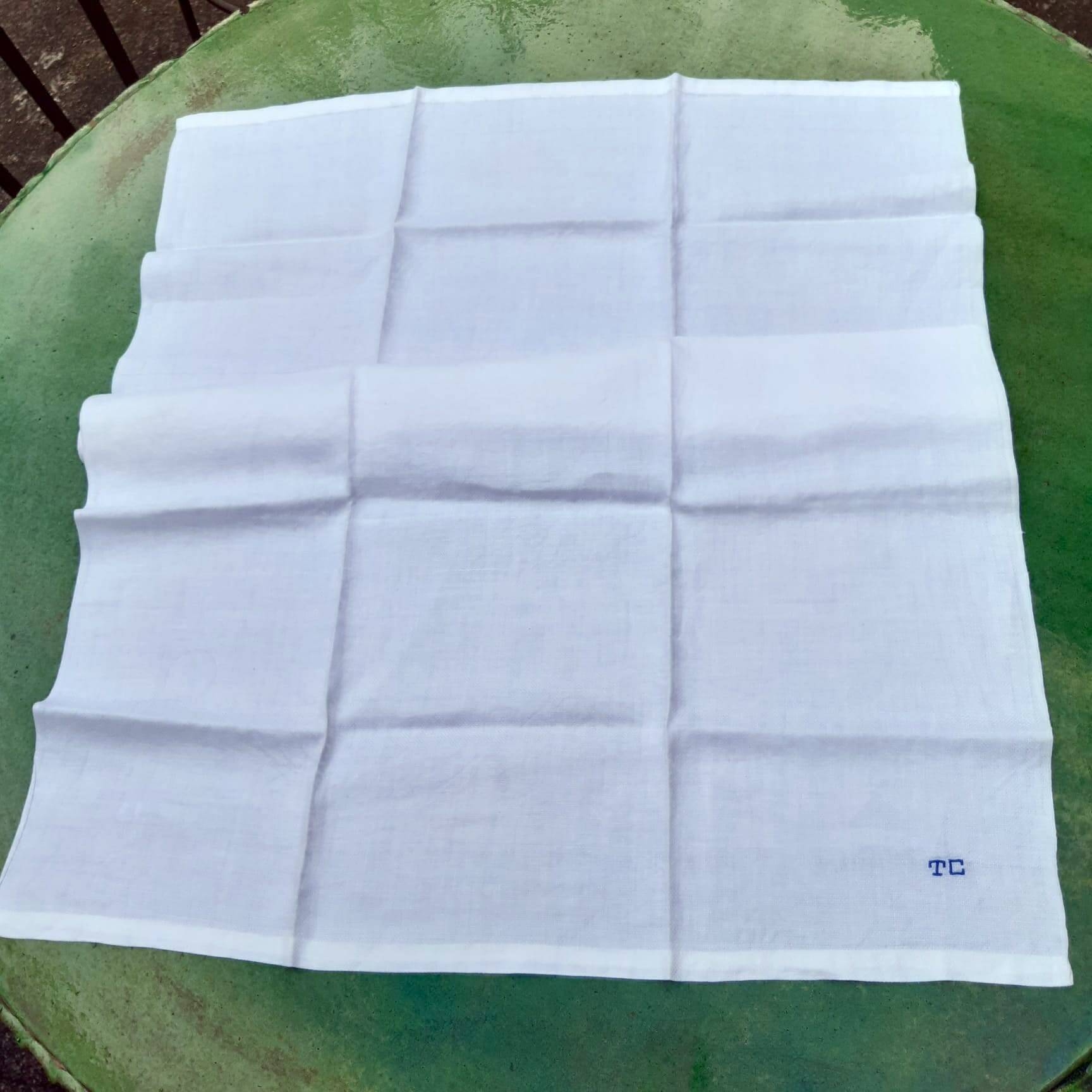 4 large TC monogrammed face towels