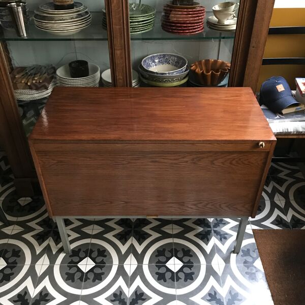 Meuble classeur à rouleau bois scandinave vintage marque Facit