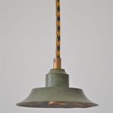 Green lamp and wooden support