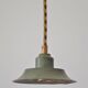 Green lamp and wooden support