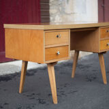German 60s office in beech wood, compass feet