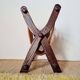 Foldable magazine rack in wood and jute fabric - brutalist