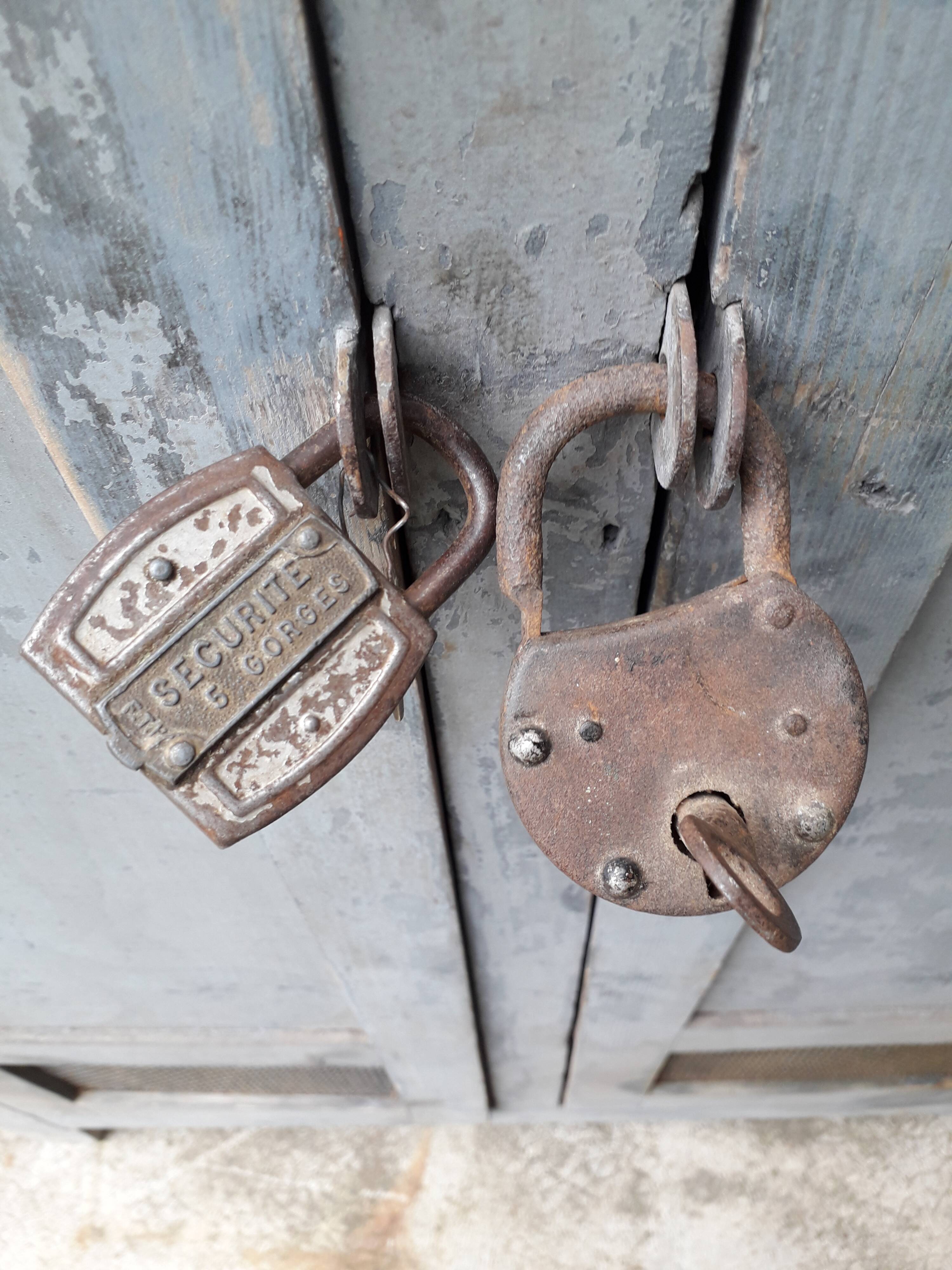 Patinated industrial wardrobe