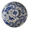 Large blue porcelain pot with lid