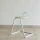 Tabouret blanc en metal et simili cuir