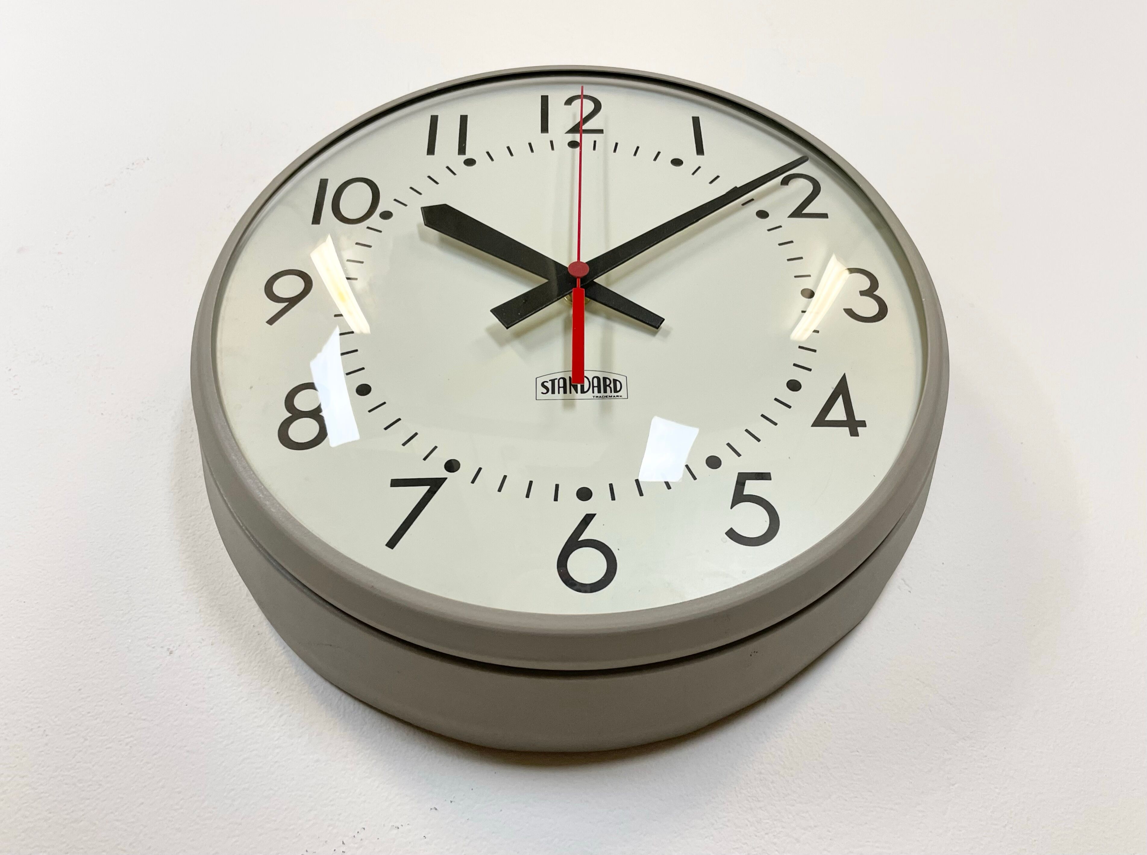 Vintage School Wall Clock from Standard Electric, 1970s