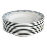 6 assiettes creuses en terre de fer Sarreguemines U&C modèle Luchon