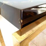 Table basse et console en résine  et laiton des années 70