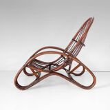 Fauteuil en bambou moderne du milieu du siècle, Italie, années 1960