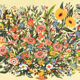 Tapestry " Le chant du Printemps " after cardboard by Odette Caly