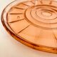 Round pink molded glass tray