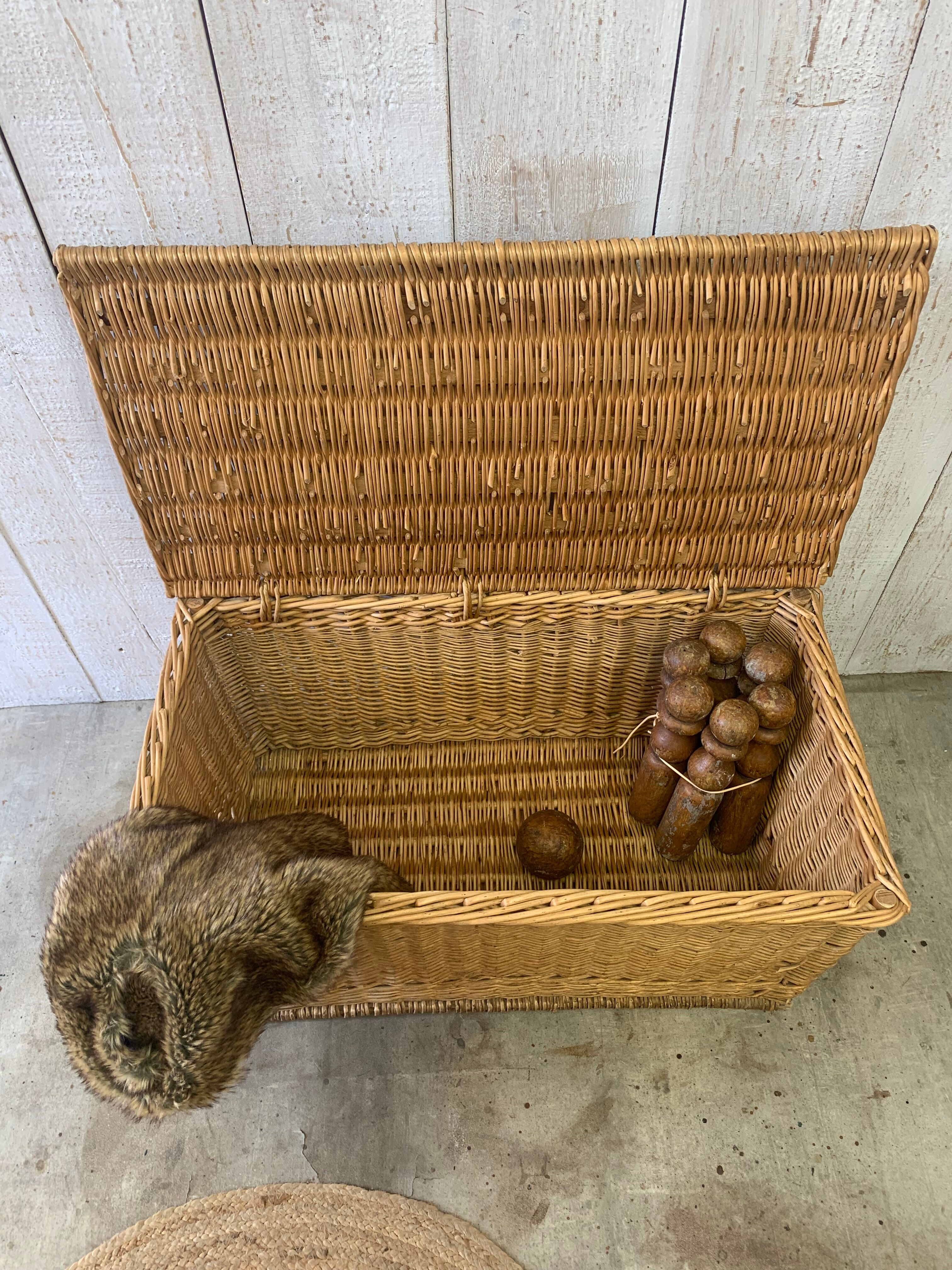 Vintage wicker trunk