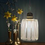 Vintage tulip suspension in holophane glass