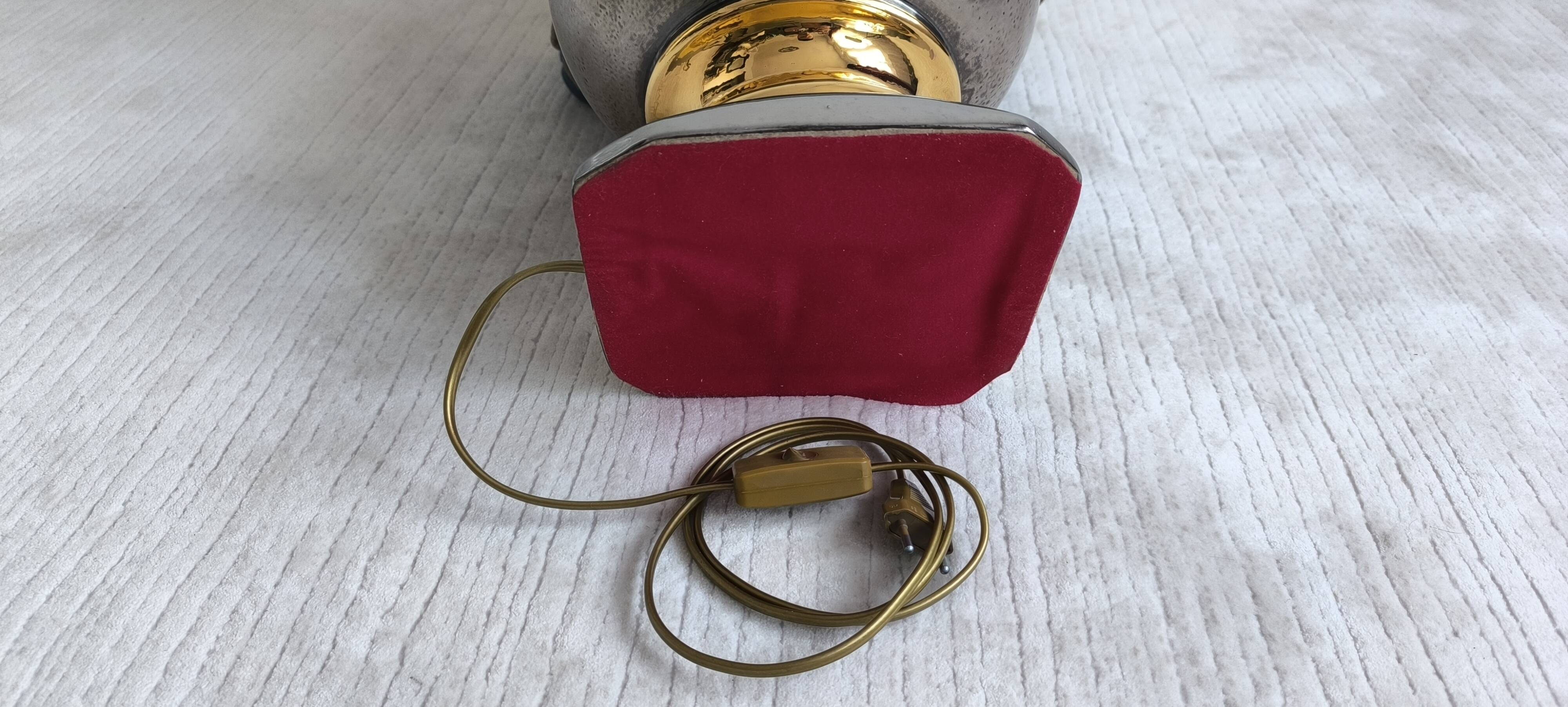 Magnificent large Italian lamp from the 1960s, ceramic / gold.