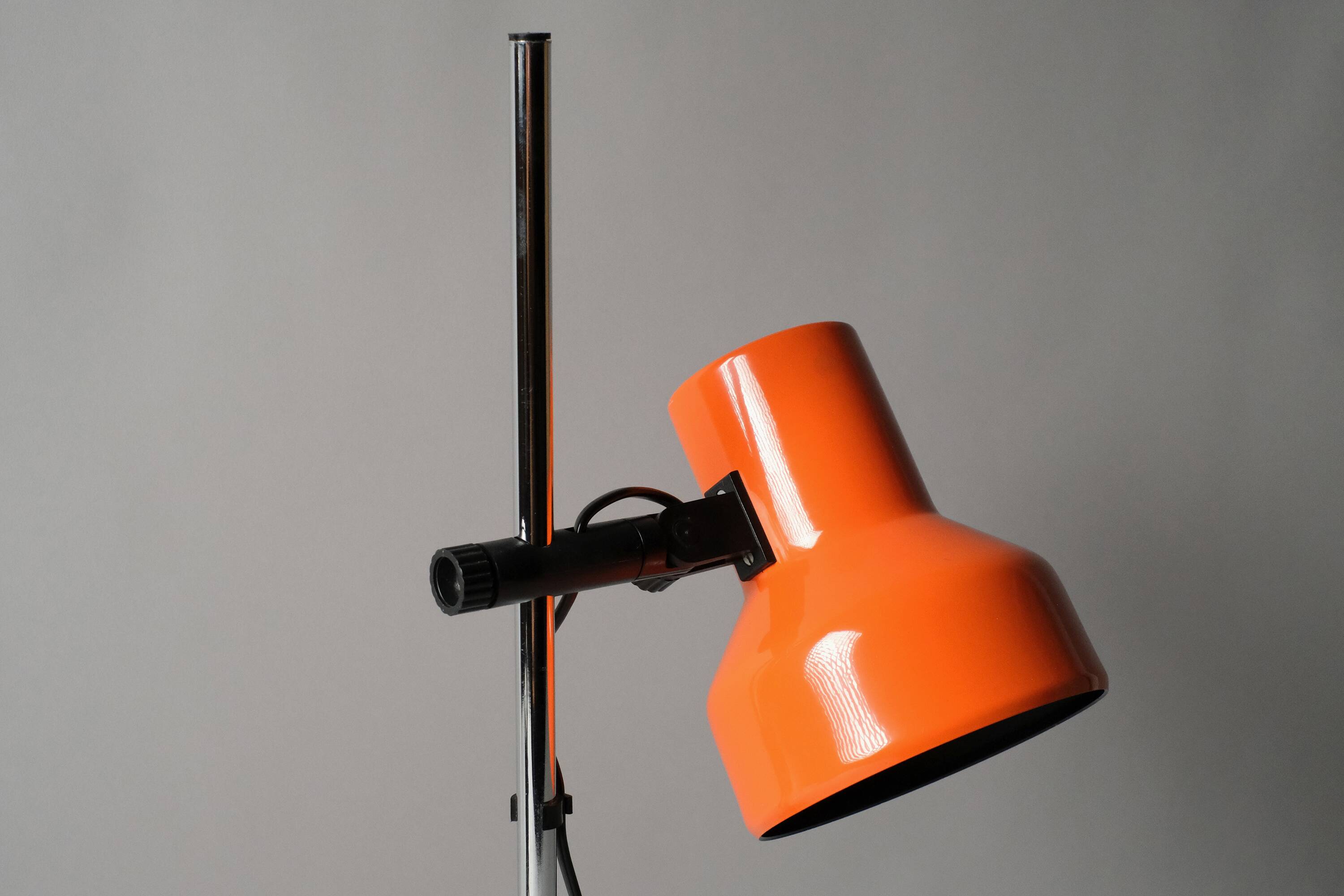 Vintage 1970s Belid MCM Orange Desk Lamp.