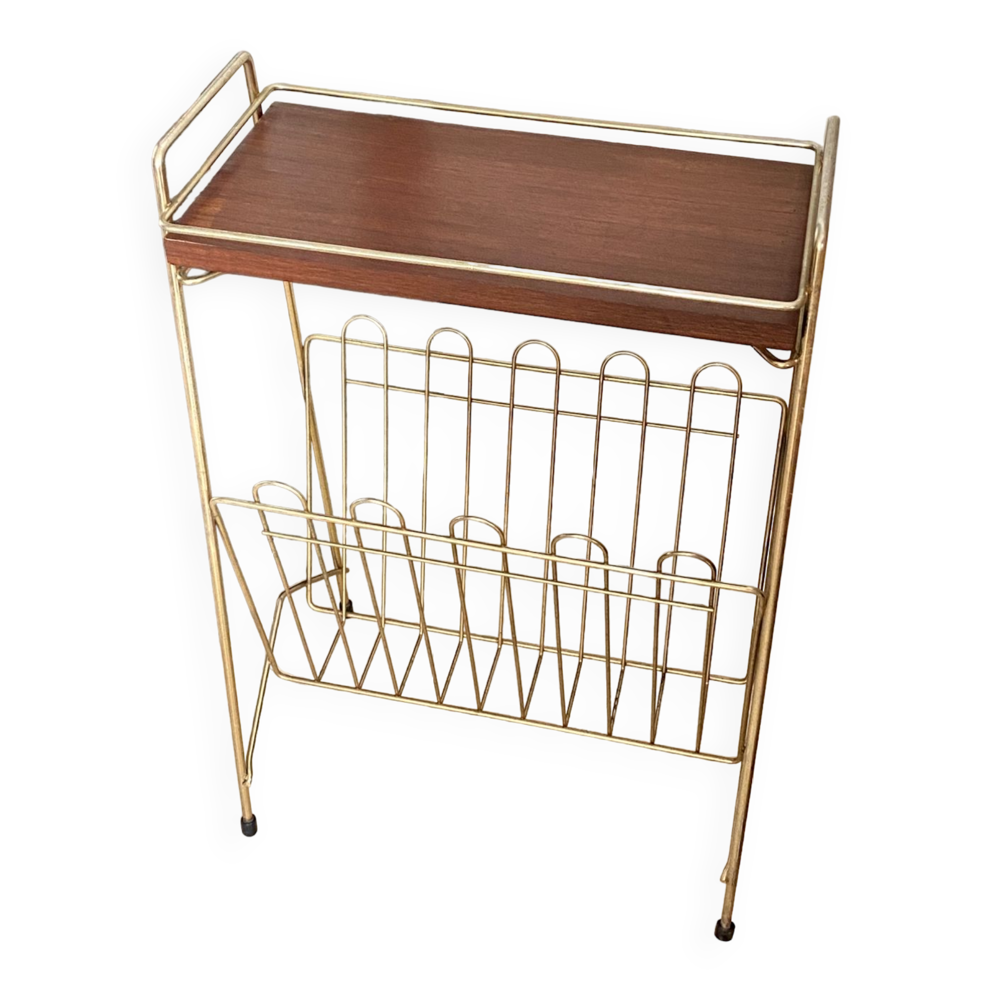 Vintage brass magazine table