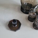 Smoked glass liqueur set