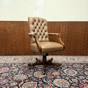 English Chesterfield Office Chair Brown