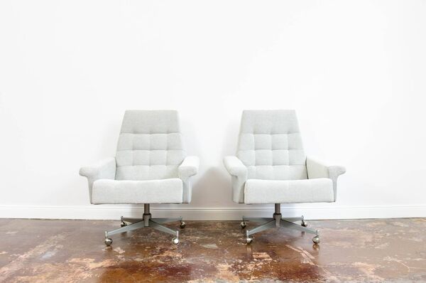 Fauteuils pivotants vintage, UP Závody, Tchécoslovaquie, années 1970, paire de 2