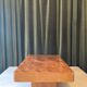 Vintage coffee table in elm magnifying glass