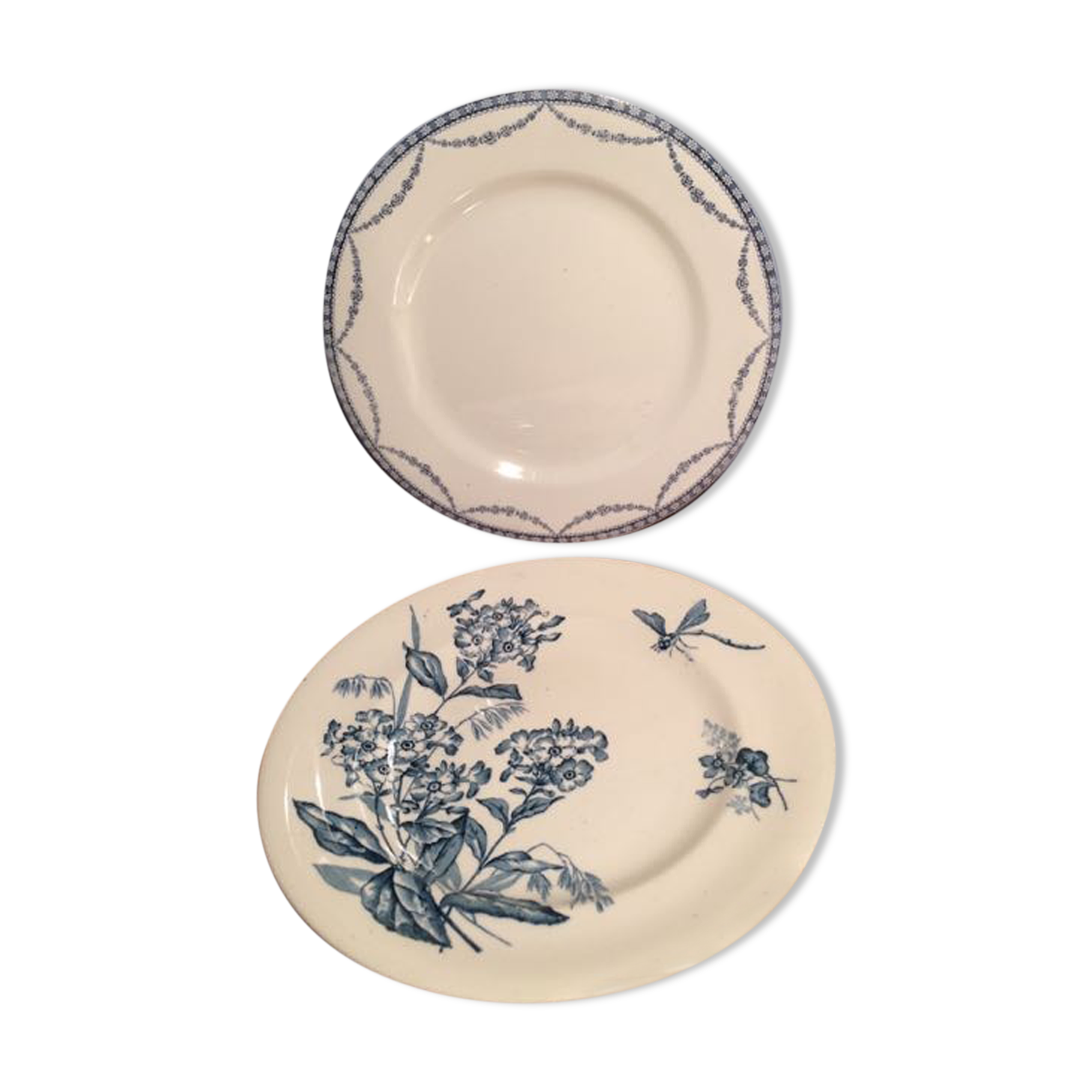 Composition 6 plates flat blue tones