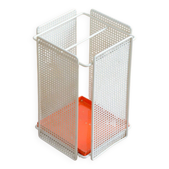 Porte-parapluies moderniste en métal perforé années 60 / 70