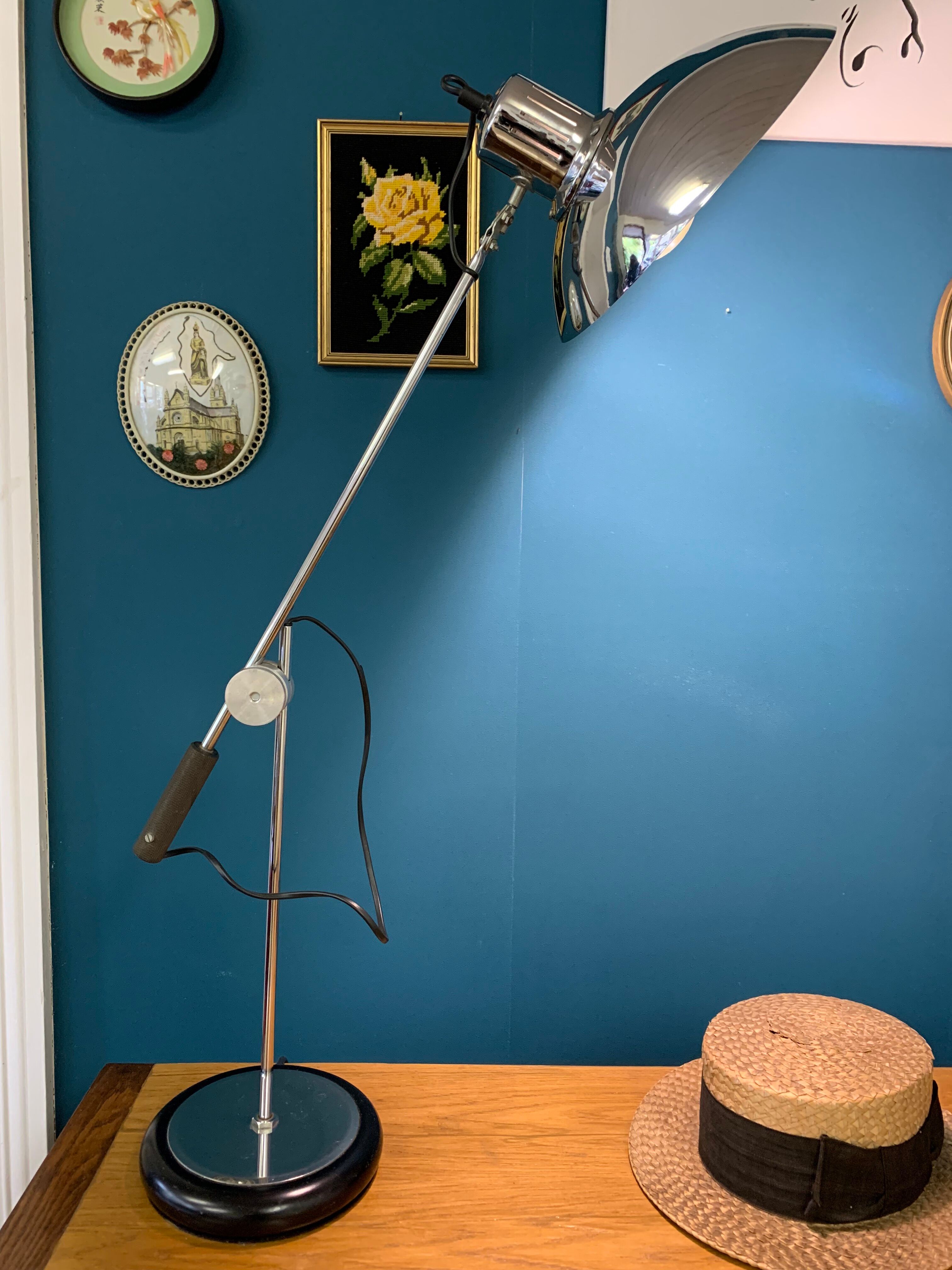Lampe chromée Aluminor 1970