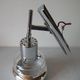 Old articulated wall lamp office in chrome metal lampshade mercurized