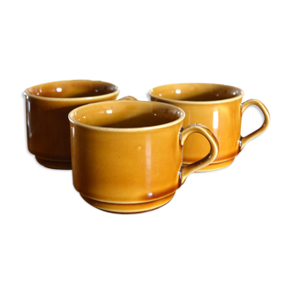 Série de 3 tasses ocres