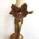 Pair French Gilt Bronze Single Wall Sconces Leaf & Feather Plume Detail