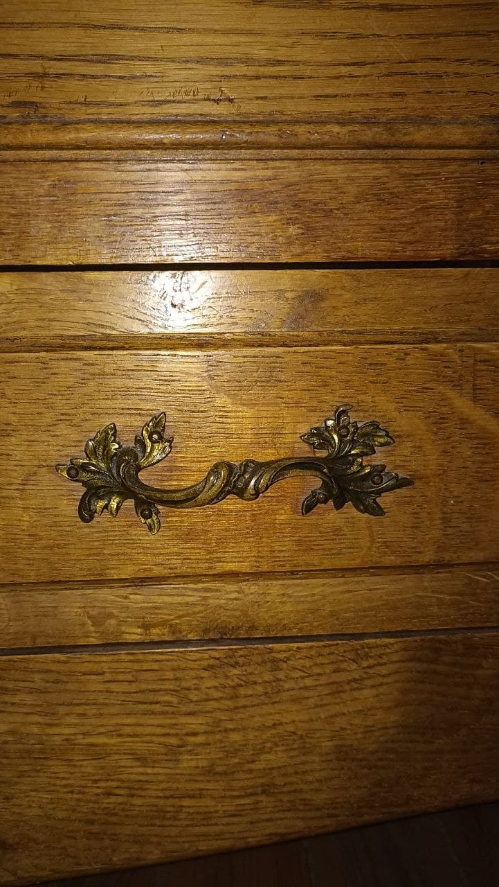 Antique oak wardrobe, 2 large mirrors