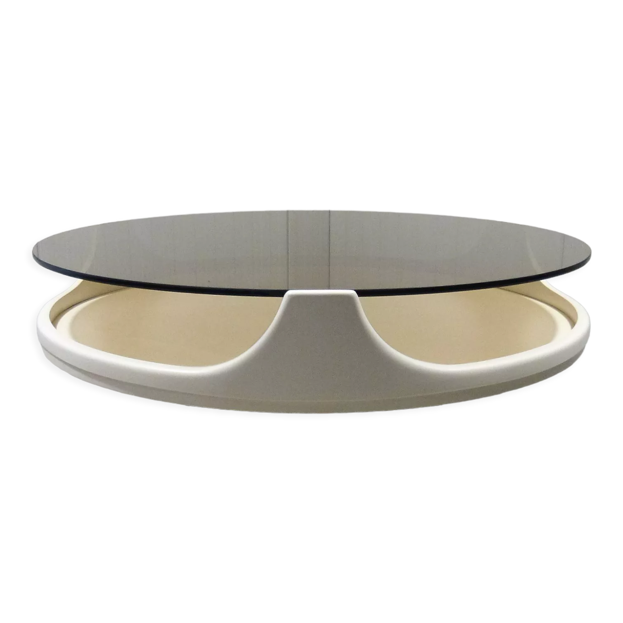 Round spce age coffee table 1960’s, Opal Möbel