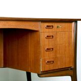 Large Danish teak desk, double sided, by Svend Aage Madsen for H. P Hansen 1960.