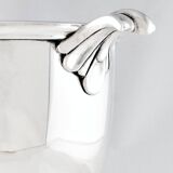 Silver metal champagne bucket with shell handles