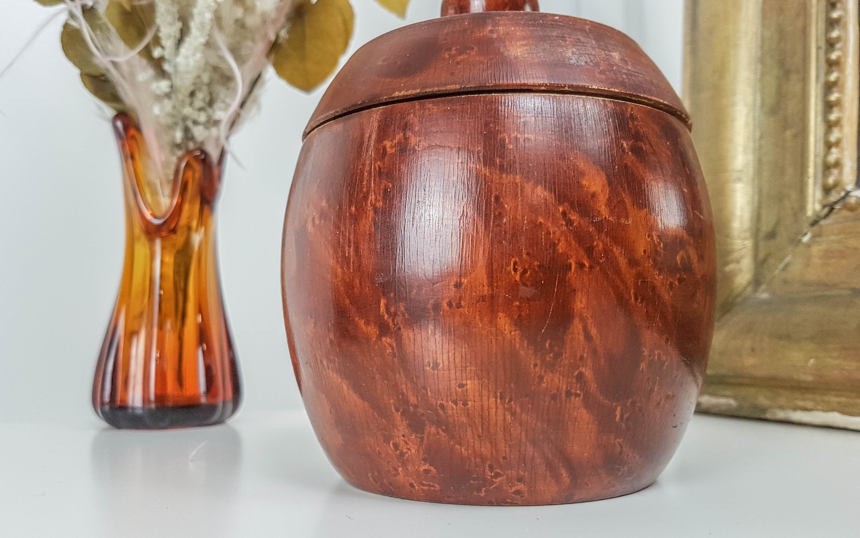 Vintage exotic wooden tobacco box