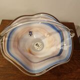 Fruit cup in Murano blown glass silver foot