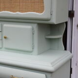 Renovated vintage Mado sideboard – Celadon green & natural cane