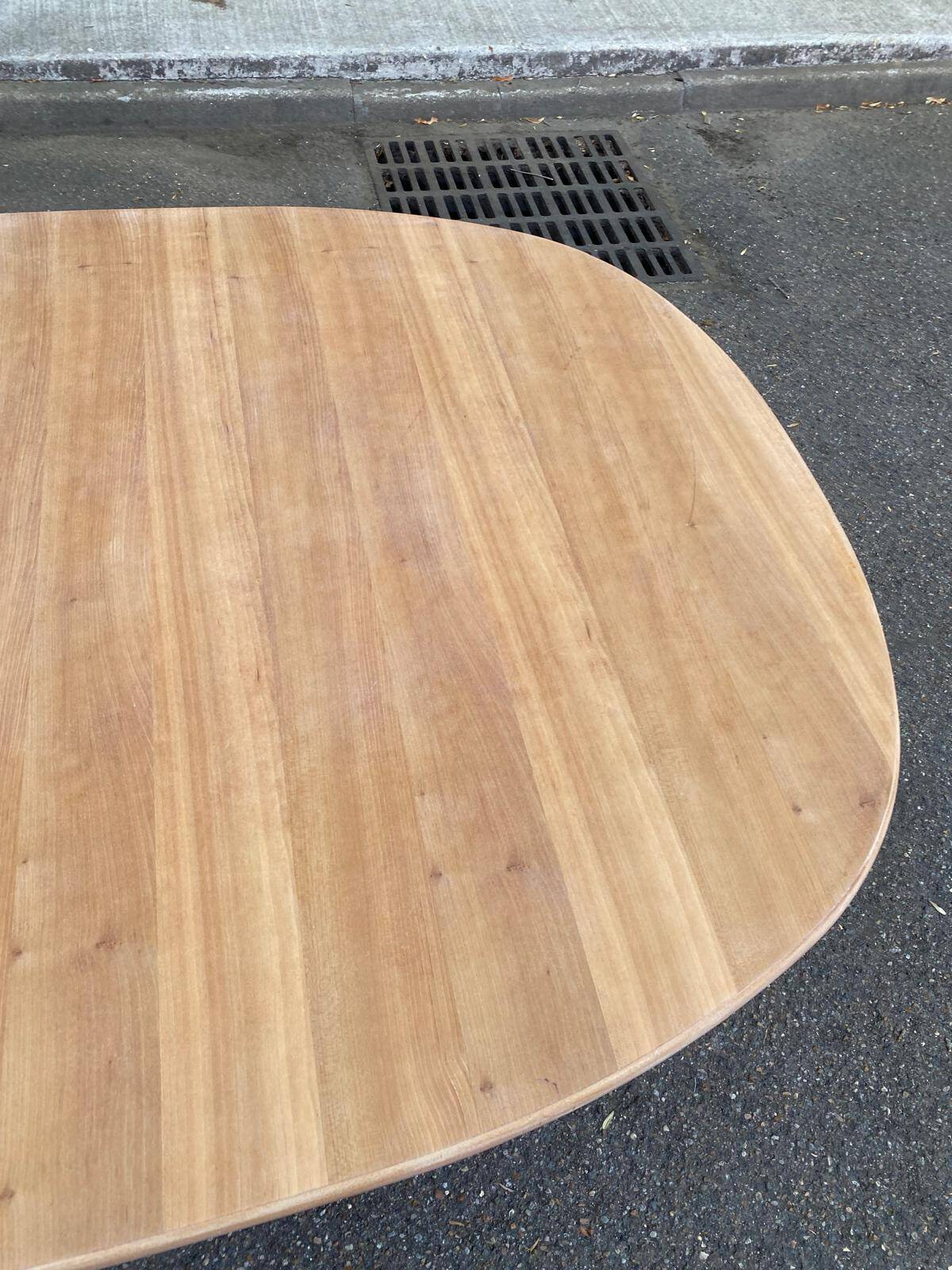 Renovated Scandinavian dining table in raw teak - Made in Denmark