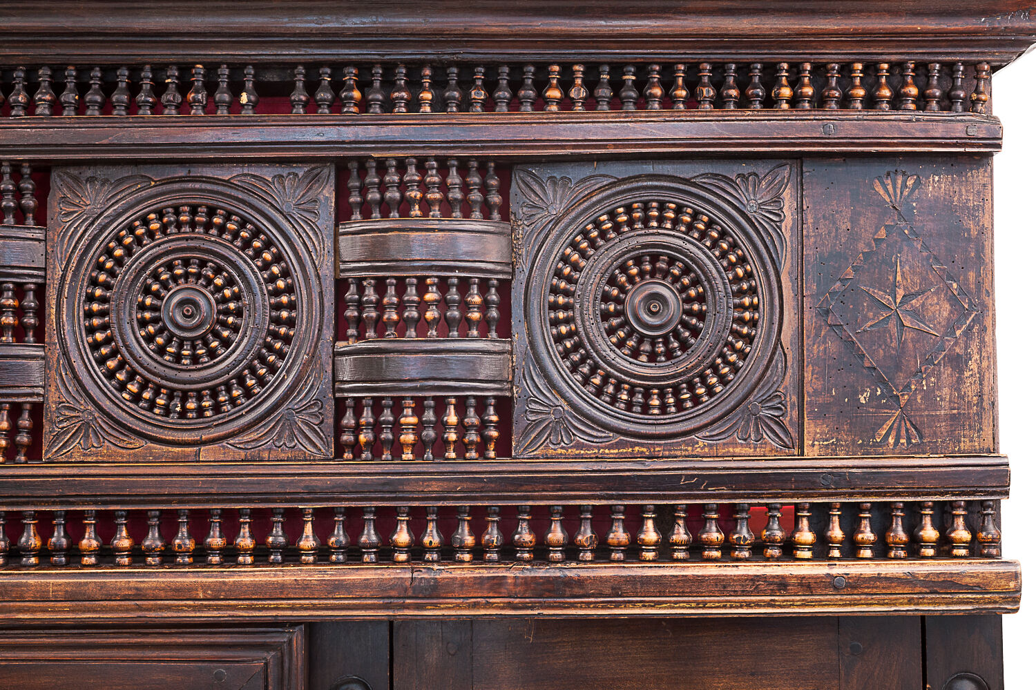 Vintage neo-breton sideboard in solid oak, 1880