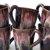 Vallauris coffee cups and bowls Pink and brown