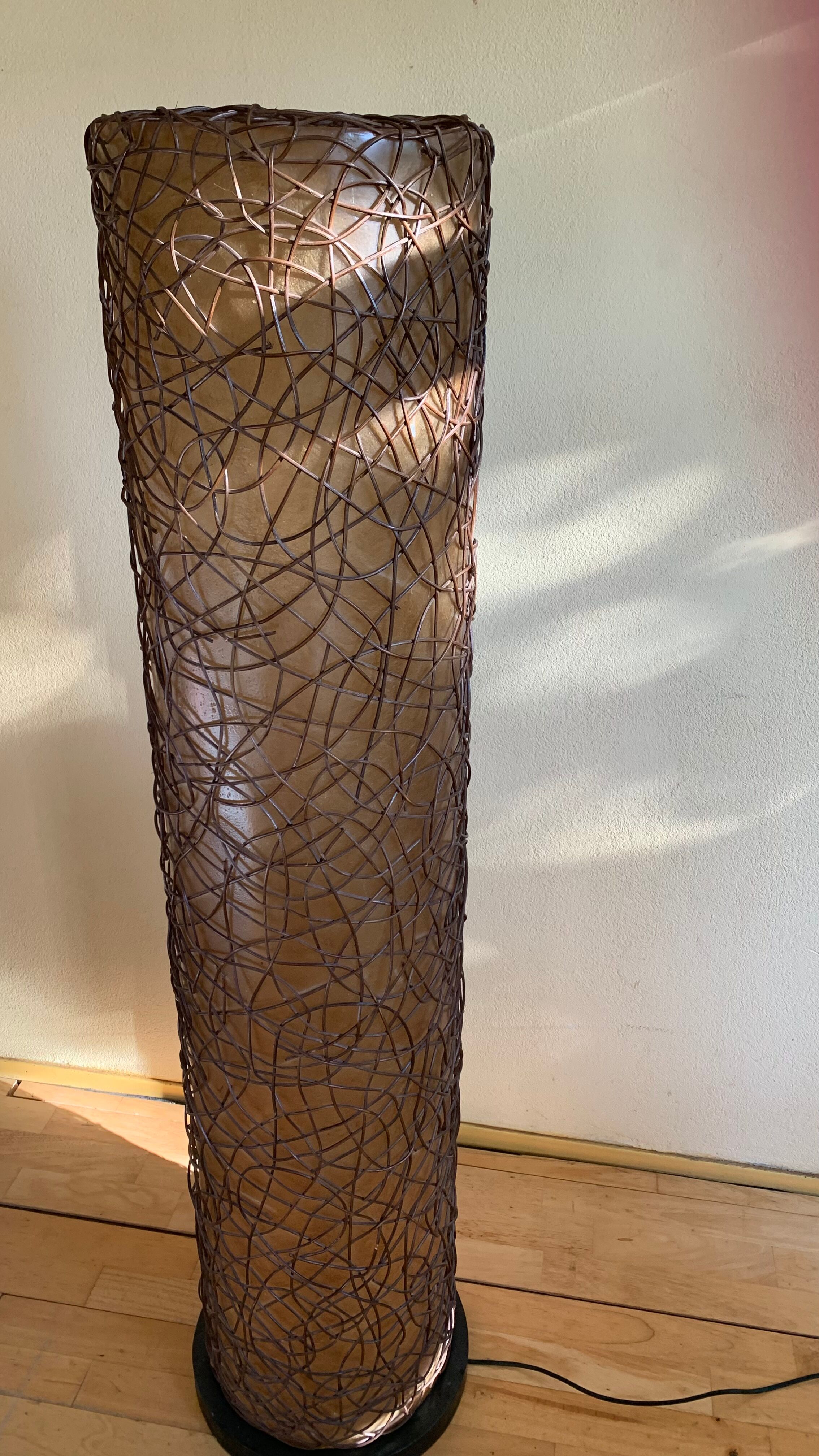 Sixties Rattan and Fiberglass Italian Floor lamp