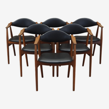 Set of six teak chairs, Danish design, 1970s, manufacture: Farstrup Møbler