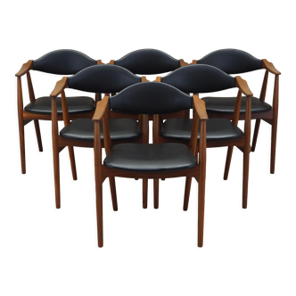 Set of six teak chairs, Danish design, 1970s, manufacture: Farstrup Møbler