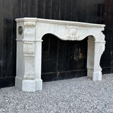Napoleon III fireplace in Carrara marble, circa 1880