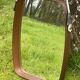 Old scandinavian teak mirror barrel shape vintage 50/60