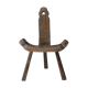 Brutalist wooden chair tripod XXth