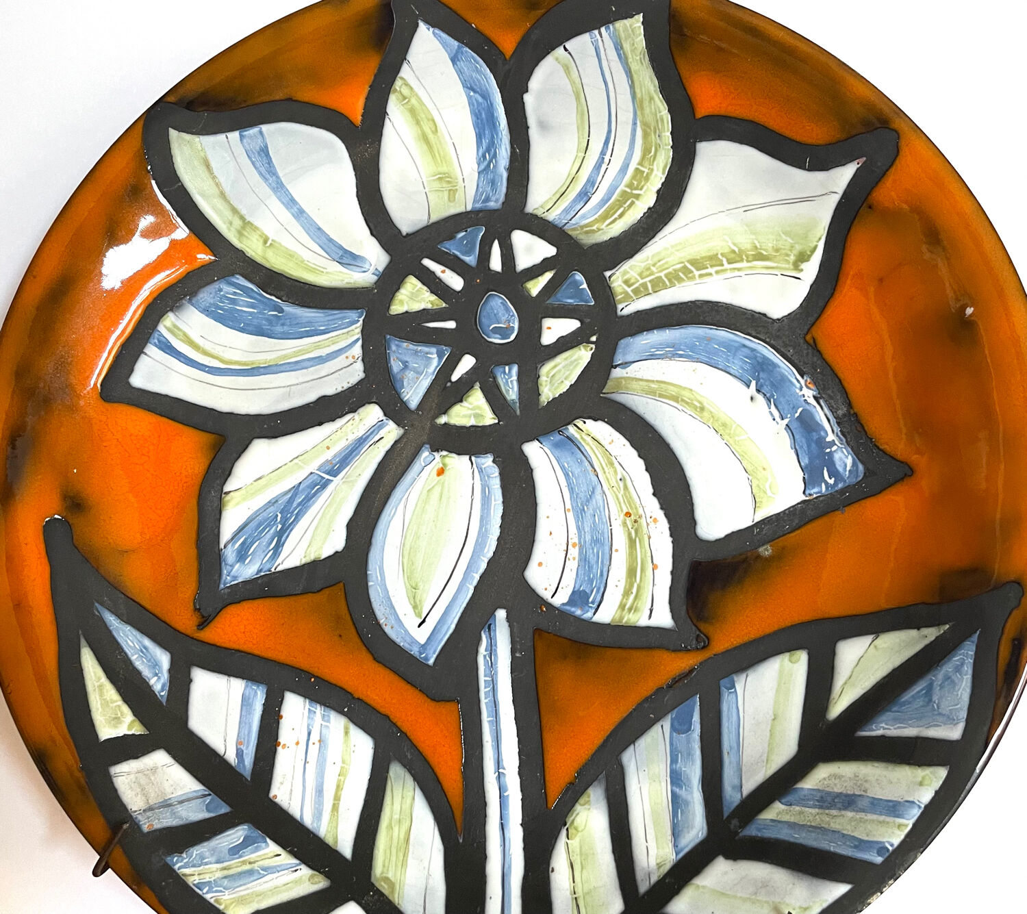 Earthenware plate roger capron vallauris 1958
