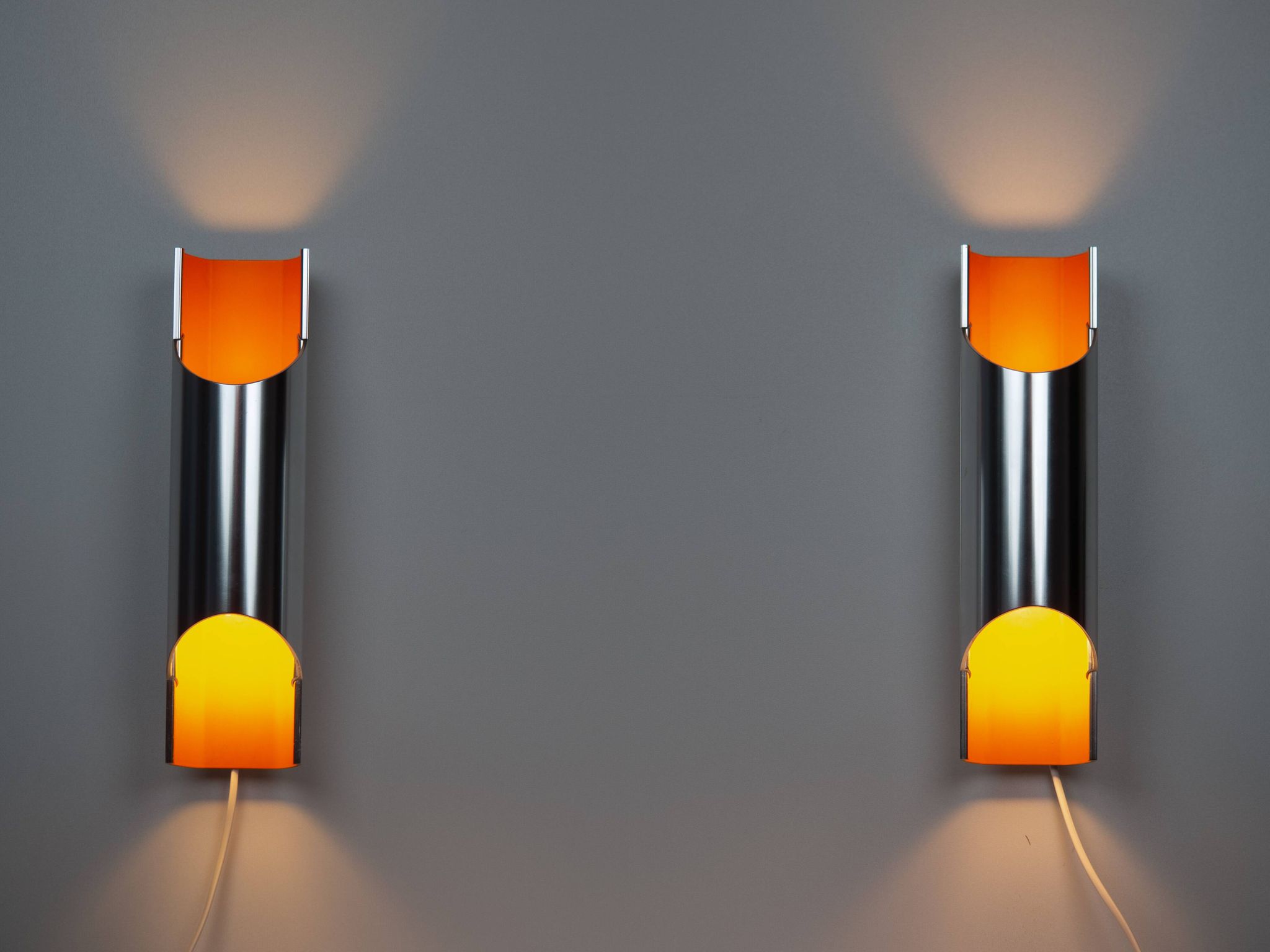 Pair of vintage Danish wall sconces Pandean by Bent Karlby, Lyfa, 1960s