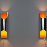 Pair of Danish vintage wall lamps Pandean by Bent Karlby, Lyfa, 1960s